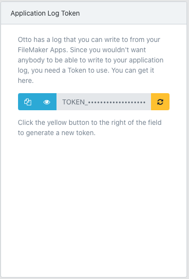 Application log token
