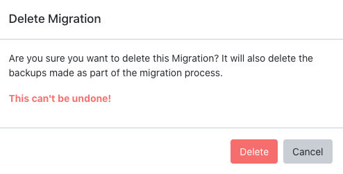 Delete a migration