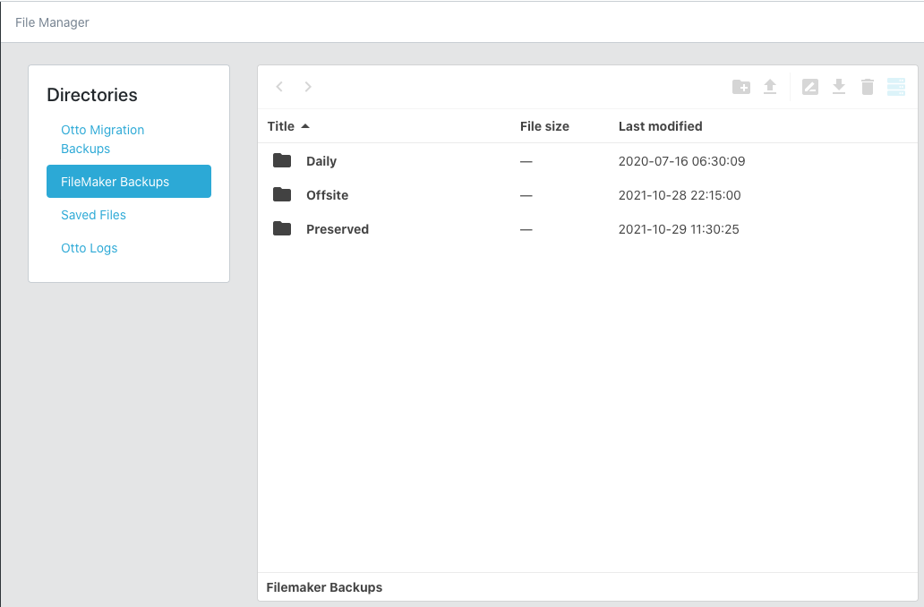 Otto Migration Backups