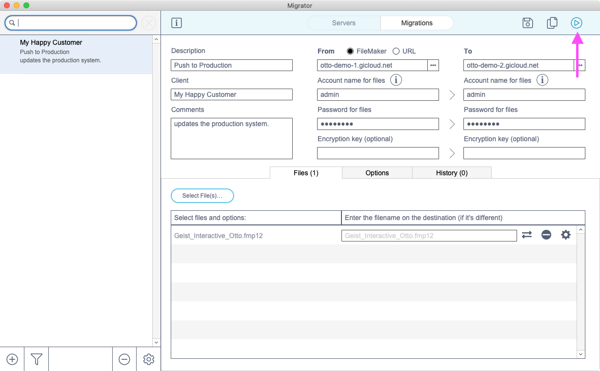 Start Migration