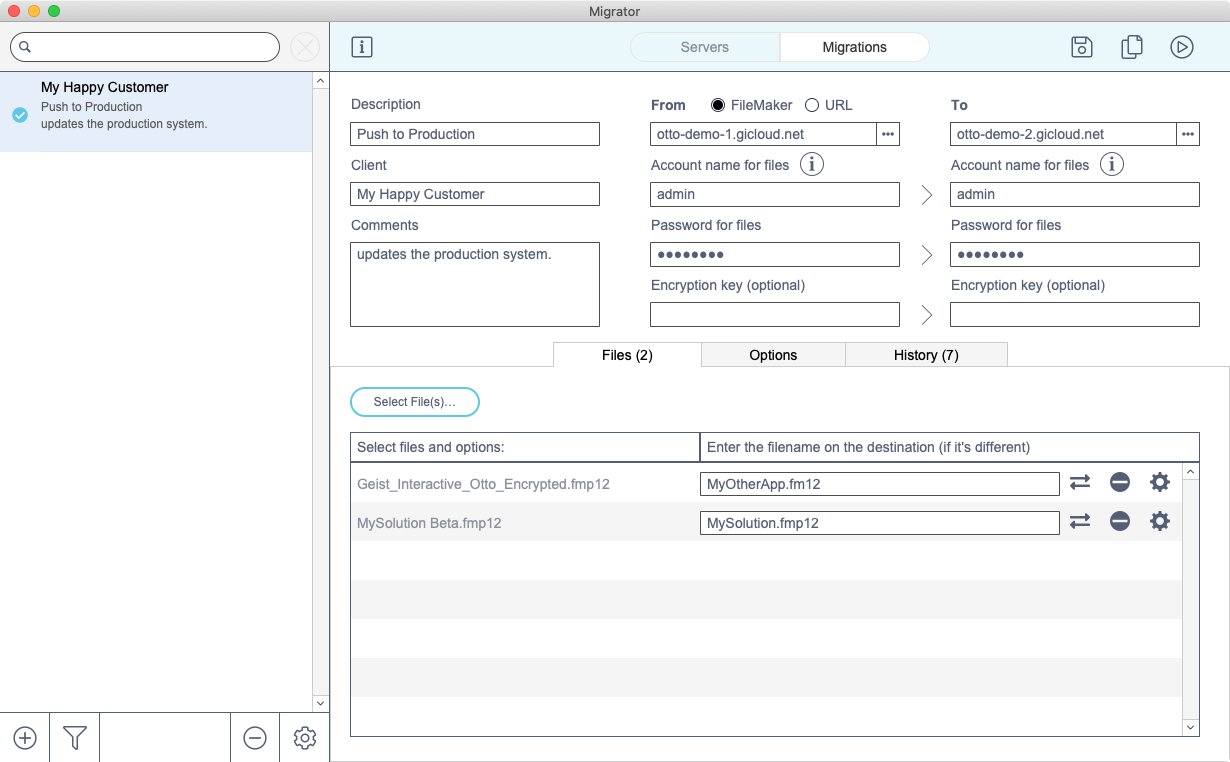 Migration Case - Multifiles