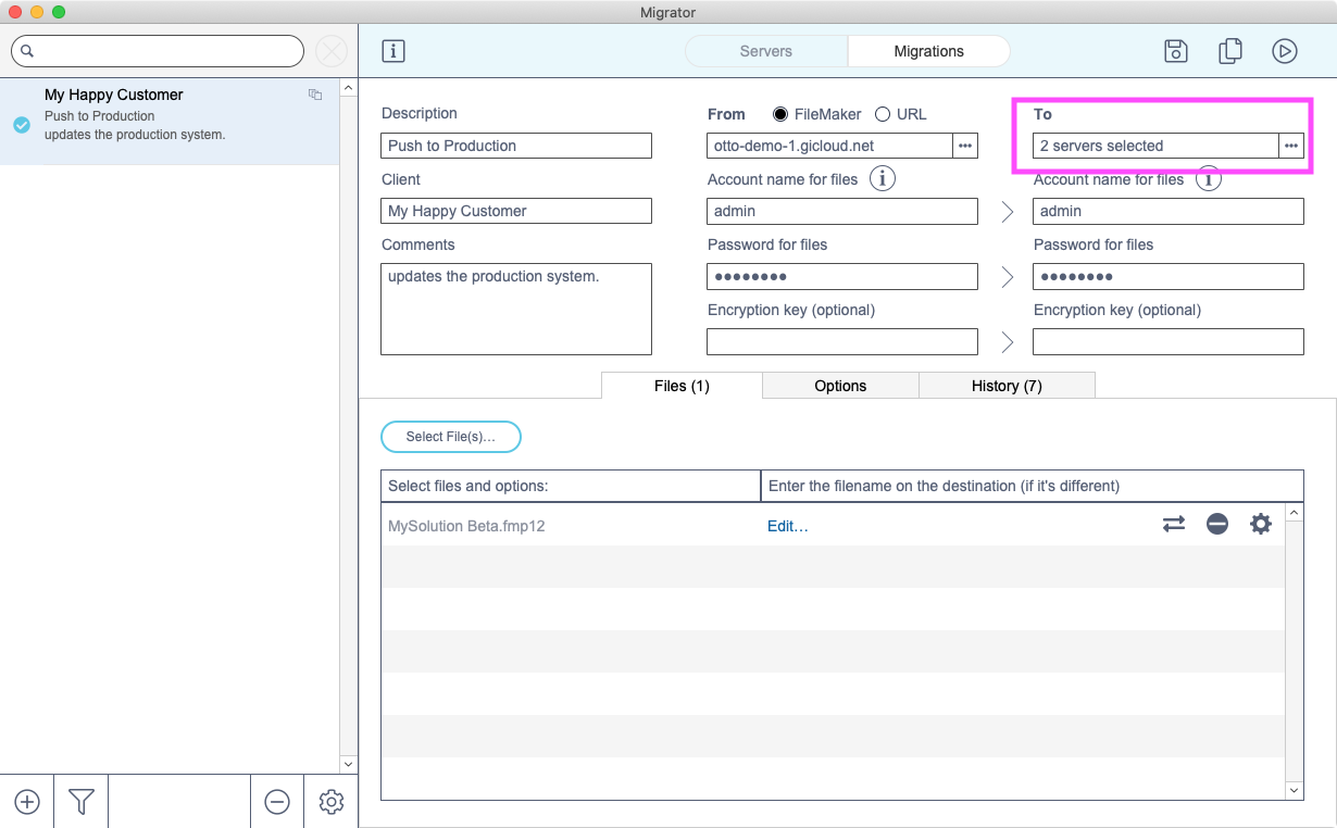 Migration Case - Count to server