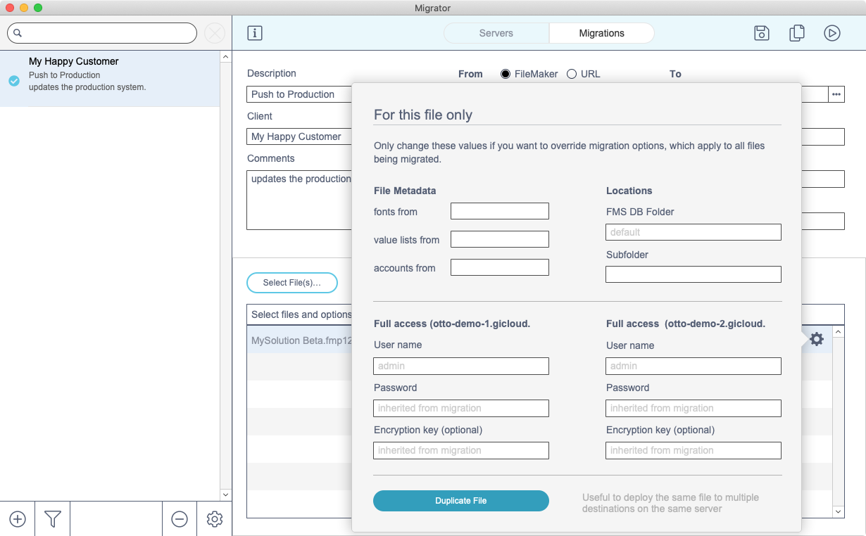 Migration Case - Multifiles